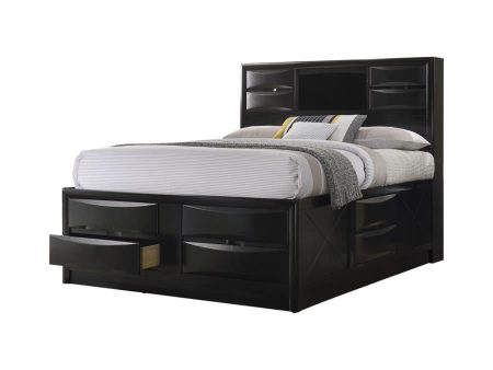 Briana Black Eastern King Storage Bed Discount